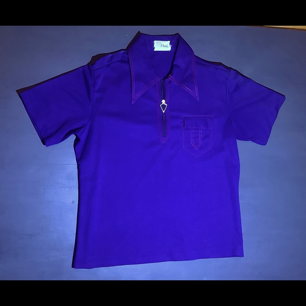 1970s D’Avila Men’s Short Sleeve Shirt | Size XL | 100% Polyester